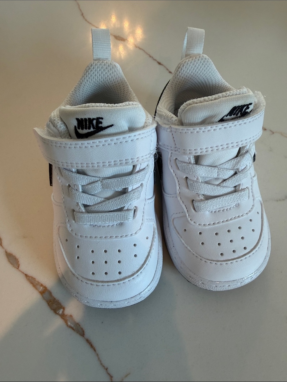 Nike White baby' Velcro Low-Top Sneakers